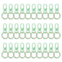30個 ロブスタークローファストナーキーチェーンスイベルトリガークリップ亜鉛合金カラフルキーチェーンクリップスナップフックジャンプフラットスプリットリングDIY...