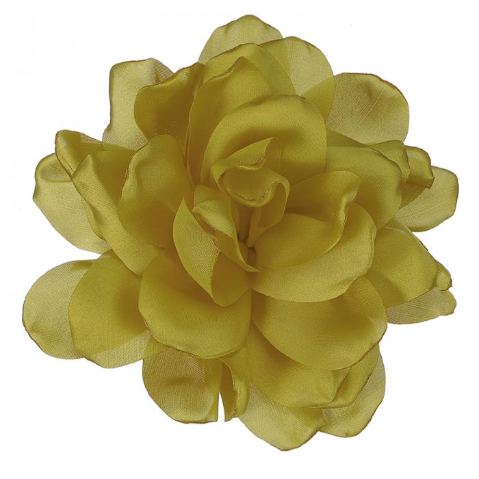 PATIKIL シルクサテンフラワーブローチピン4.7" 大きなピオニー花 ラ ペルピン 女性用ウェディングパーティー誕生日ダンスバンケットドレス衣類帽子バッグ装飾 イエロー