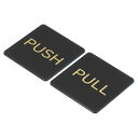 PATIKIL プッシュプルドアサイン 4個 自己接着 正方形 アクリル ゲートステッカー ウォールマーカー オフィス ストア ショップ用 ブラック/ゴールデン