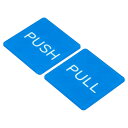 PATIKIL プッシュプルドアサイン 2個 自己接着 正方形 アクリル ゲートステッカー ウォールマーカー オフィス ストア ショップ用 ブルー