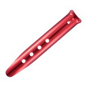 テントステーク 穴あきアルミ付き 軽量 23 cm 砂雪でのアウトドアハイキングキャンプ用 レッド(4)