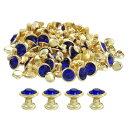 100個入りの金色ダークブルーのラインストーンリベット 8mm/0.31