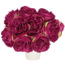 人工の花のヘッド シルクの牡丹の葉の植物 パープルのフェイクフラワー DIYクラフト ウェディングやパーティー用 20個入りパック
個