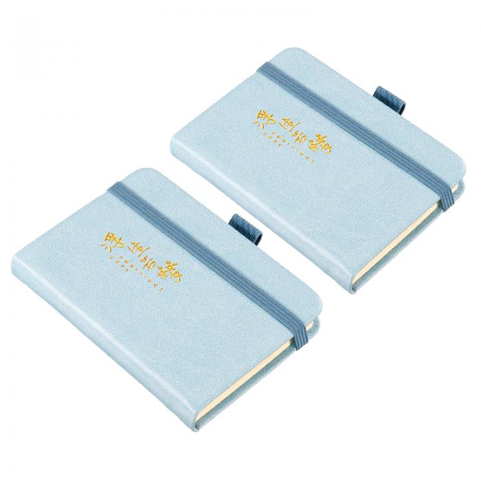 PATIKIL A7ポケットノート 2個 100シート 80Gsm 厚い罫紙 110 x 80 mmハードカバーミニメモパッド ビジネスオフィス用 フォグブルー