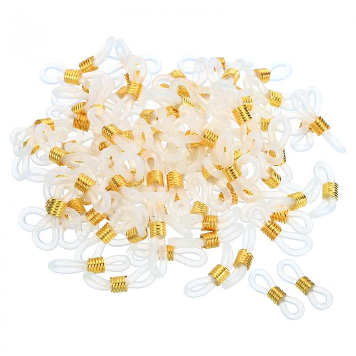 PATIKIL メガネチェーンコネクタ 100個 調整可能 滑り止め シリコーンゴム ストラップホルダー チェーンエンドループ レディース メンズ メガネ サン...