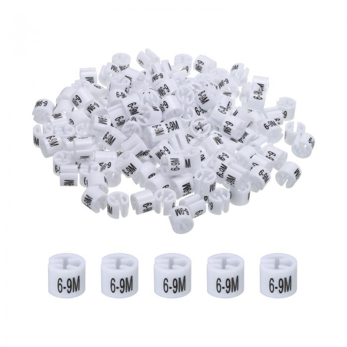 洋服ハンガーマーカー 色付きハンガーサイザーガーメントマーカータグ 6-9M ホワイト 150個