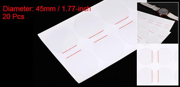 腕時計バックカバー 時計バック保護フィルム 時計ケースプロテクター レッドライン PE 時計用裏蓋保護具 45mm 20枚入り
