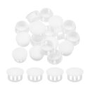 32個17mm(11/16")ホワイトプラスチックホールプラグ フラッシュタイプパネルホールプラグインサートエンドキャップ ロッキングホールチューブ家具キャビネット