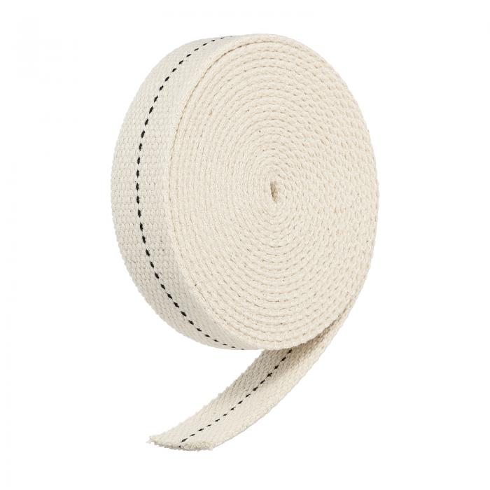 オイルランプウイック コットン製　フラット　ブラック　オイルランタンライト用　幅22 mm 長さ3 M