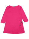 Allegra K チュニック トップス ロングtシャツ ボタン飾り カジュアル ストレッチ 七分袖 レディース ホットピンク XS