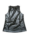 Allegra K スパンコール タンクトップ メタリック 光沢 ノースリーブ トップス クリスマス ダンス衣装 スリム レディース ソリッドブラック S