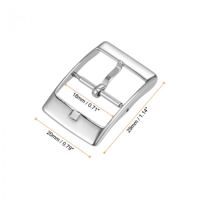 スプリングバー 時計ストラップクラスプ ステンレス鋼 洗練シルバートーン PVD バックル 18mm幅時計バンド スプリングバー付き