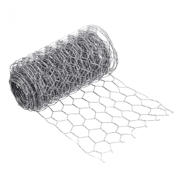 PATIKIL 300x10 cm 金網 花金網 六角形メッシュ 亜鉛メッキ鉄 DIY クラフト ホーム ガーデン 家禽フェンシング用 シルバートーン