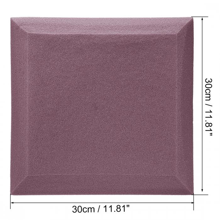 ソウテン 吸音パネル 吸音ボード ノイズ吸収スポンジ 正方形 30x30x5 cm レコーディングスタジオKtv用 パープル 2パック入り