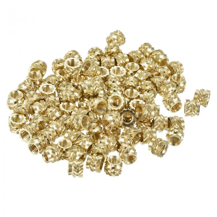 ナットM3 x 4mm L x 5mm OD女性スレッド真鍮埋め込みナット250個