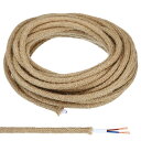 PATIKIL ファブリック布カバーラウンドワイヤー 10 M 18AWG 2コア ヴィンテージ編み電気コード ペンダントライトDIYプロジェクト用 リネン