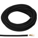 PATIKIL ファブリック布カバーラウンドワイヤー 10 M 18AWG 3コア ヴィンテージ編み電気コード ペンダントライトDIYプロジェクト用 黒