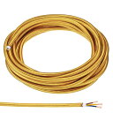 PATIKIL ファブリック布カバーラウンドワイヤー 5 M 18AWG 3コア ヴィンテージ編み電気コード ペンダントライトDIYプロジェクト用 金