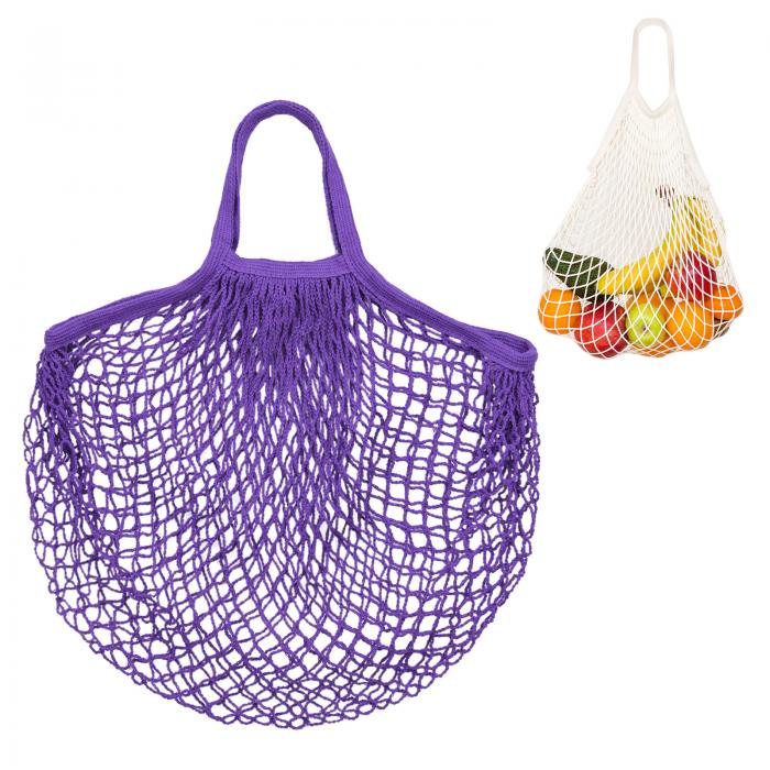 M METERXITY 1パック 綿メッシュバッグ 再利用可能な洗えるメッシュネットストリング食料品バッグ ハン..