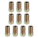 オートバイのブレーキラインチューブ継手 ユニオン耐久ブレーキパイプコネクター 3/8 x 24 UNF 0.45cm油圧ブレーキライン用 10個