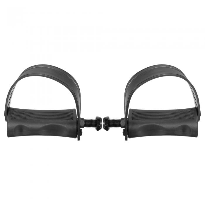 エアロバイクペダル ストラップ付き スピンドル サイクリング パーツ 12.7 mm スピンドル ブラック 1ペア(4)