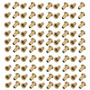 ナットリベット ゴールドトーン 真ちゅうメッキ金属 M2.5 x 5mm アイレットリベット 100個入り