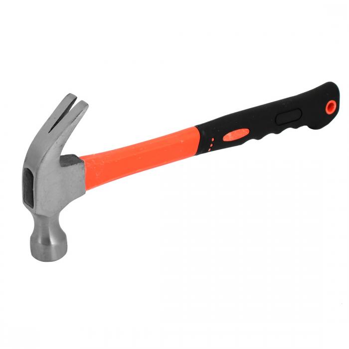 12オンスメタルカーブド爪ハンマーシルバートーンwプラスチックハンドル