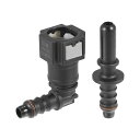 燃料ラインホースクイックリリースコネクタ 切断ホース 7.89 mmSAE-8 mm 90度 ナイロン 2個(2)
