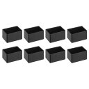 8個入りチェアレッグフロアプロテクター 25x38mm/0.98x1.5" PVC滑り止め家具脚フィートカバー ハードウッドフロアパティオチェアテーブルベッド用 黒