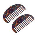 VOCOSTE ヘアコームワイドトゥース 帯電防止 太い 縮れた髪 ヘアケア用 もつれ解消コーム 2個 ブルー、パープル
