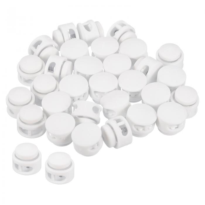 PATIKIL コードロック 30個 ラウンド スプリング トグル ストッパー 巾着袋 靴ひも用 つや消しホワイト