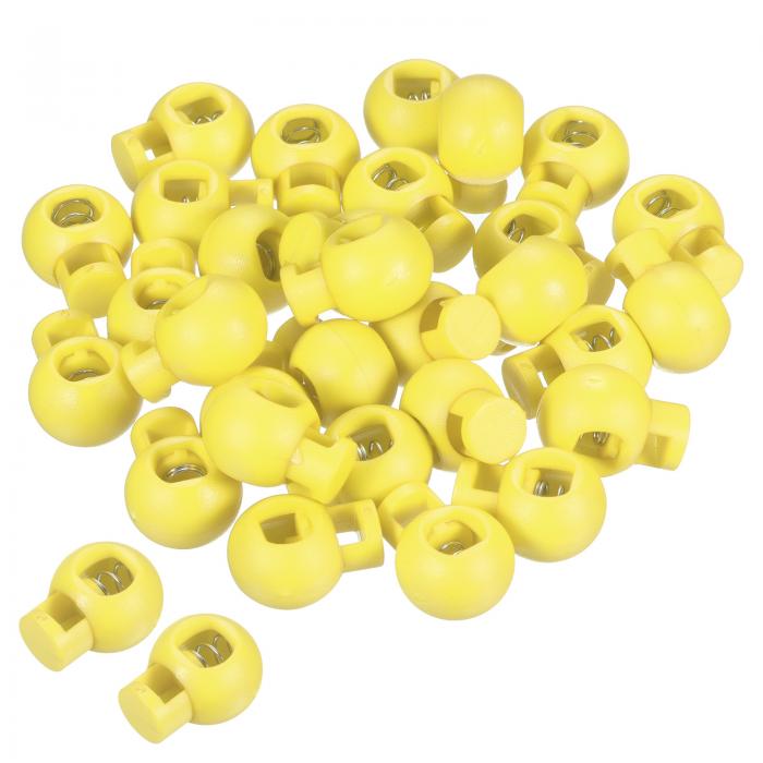 PATIKIL コードロック 30個 ボール スプリング トグル ストッパー 巾着袋 靴ひも用 ベージュ