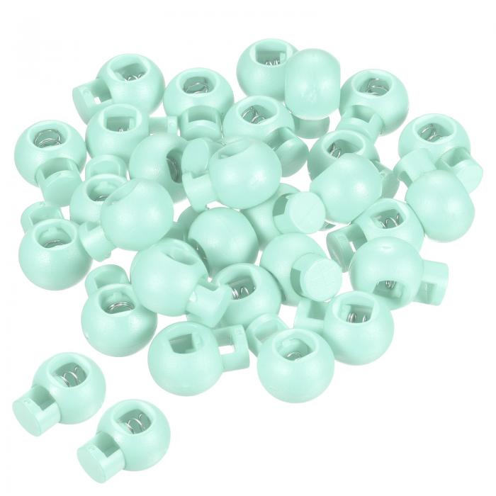 PATIKIL コードロック 100個 ボール スプリング トグル ストッパー 巾着袋 靴ひも用 ミントグリーン