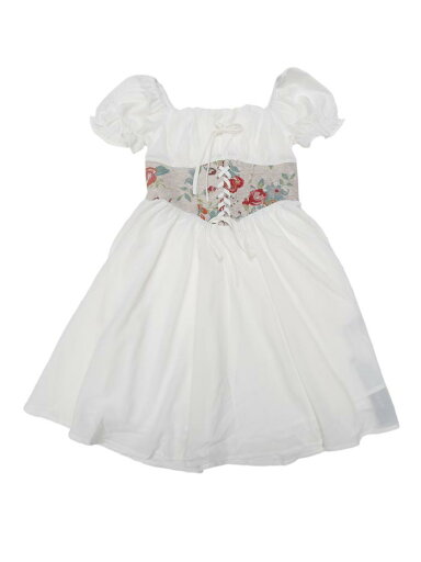 Allegra K レディース コルセット ミニドレス スクエアネック 半袖 パッチワーク スモックドレス ホワイト XL Allegra K レディース コルセット ミニドレス スクエアネック 半袖 パッチワーク スモックドレス ホワイト XL