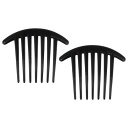 VOCOSTE フレンチツイスト7本歯コーム 小さなサイドコーム 歯のヘアコーム ヘアクリップコーム 樹脂 10.4x8.4 cm 2個 黒