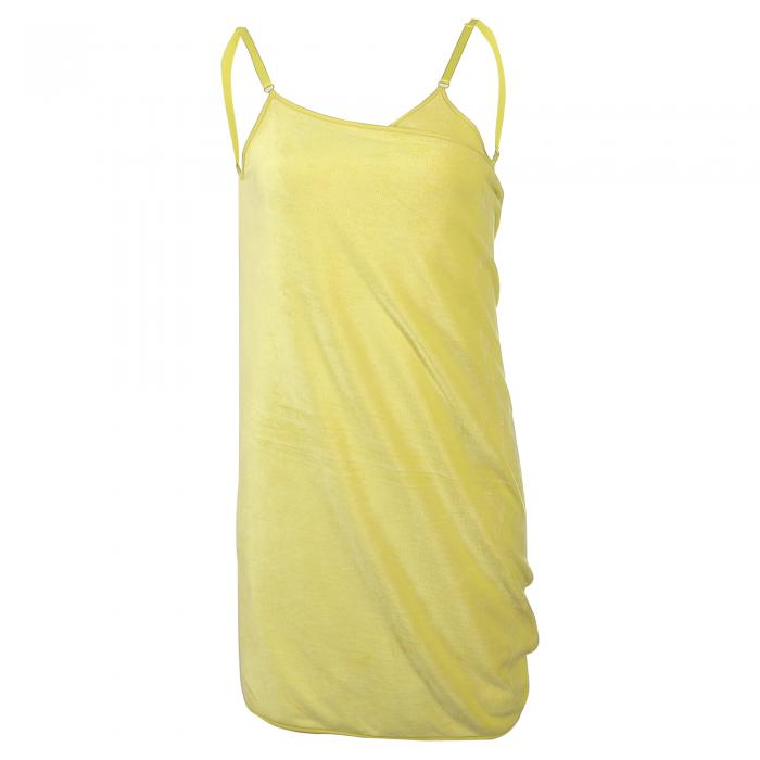 VOCOSTE バスラップタオル 女性用 シャワーラップタオル ローブ 調節可能なショルダーストラップ バスラップ イエロー