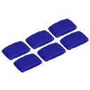 PATIKIL スポーツリストバンド 8x5cm 6本 綿テリークロス 吸収性の汗止めバンド テニス 野球 エクササイズ アスレチックランニング用 ダークブルー(4)