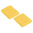 PATIKIL スポーツリストバンド 8x8cm 2本 綿テリークロス 吸収性の汗止めバンド テニス 野球 エクササイズ アスレチックランニング用 イエロー