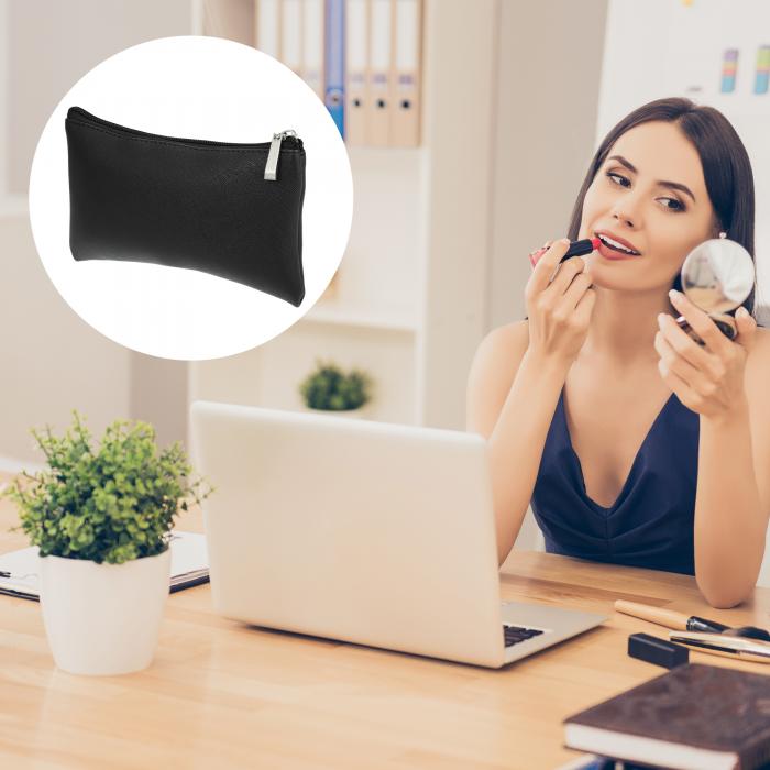 VOCOSTE 旅行用化粧バッグ メイクブラシホルダー メイクアップオーガナイザーバッグ 化粧収納バッグ ポータブル PUレザー 1個 ブラック S