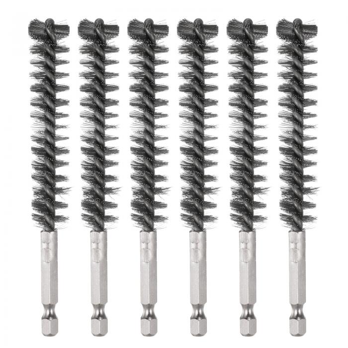 6個304ステンレス鋼ボアブ ラシ14mm Dia 4.5