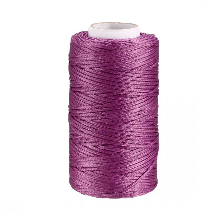 レザーミシンステッチ フラットワックス スレッド ひもコード 150D 1mm 50M バイオレット