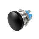 瞬間押しボタンスイッチ 金属 キノコヘッド ラウンド スタートボタン 16 mm AC/DC 12V-250V ブラック