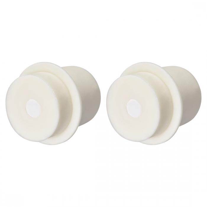 シリコンストッパープラグ ドリルド ベージュ フラスコ試験管ストッパー用 33-38mm 2個