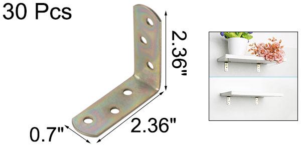 30個入り アングルブラスケット メタル 60x60mm コーナーブレースファスナー 直角ブラケット コーナー サポート 家具用 2