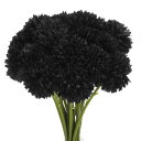 人工花の花頭 シルクの菊の花のボール ブラックいフェイクフラワー DIYクラフト ウェディング パーティー用 20個