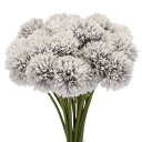 人工の花のヘッド シルクの菊の球体 グレーのフェイクフラワー DIYクラフト ウェディングやパーティーの装飾用20個