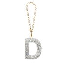 PATIKIL レターバッグ装飾 ブリンググリッターレター装飾初期レターキーチェーン女性バッグアクセサリーバックパックトートバッグカップDIYクラフト ホワイト Dシェイプ