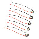 PATIKIL 20 mm LEDチップ電球 5個 350mA 1W COBライト ビーズ 銅ブラケット ワイヤー付き DIY照明器具用 ホワイト 6000-6500K(3)