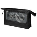 VOCOSTE 化粧ポーチ メイクポーチ 収納バッグ PUジッパーメイクポーチ メイクアップバッグ 透明 軽量 ブラック M