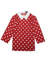 Allegra K 襟付き 水玉 ブラウス 丸襟 トップス 七分袖 可愛い カジュアル レディース レッドホワイト XL(4)